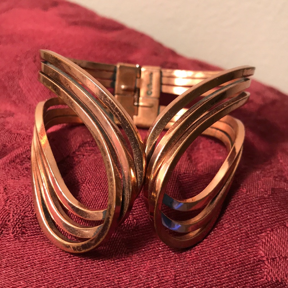 Large Vintage Renoir Copper Hinged Bracelet  EUC